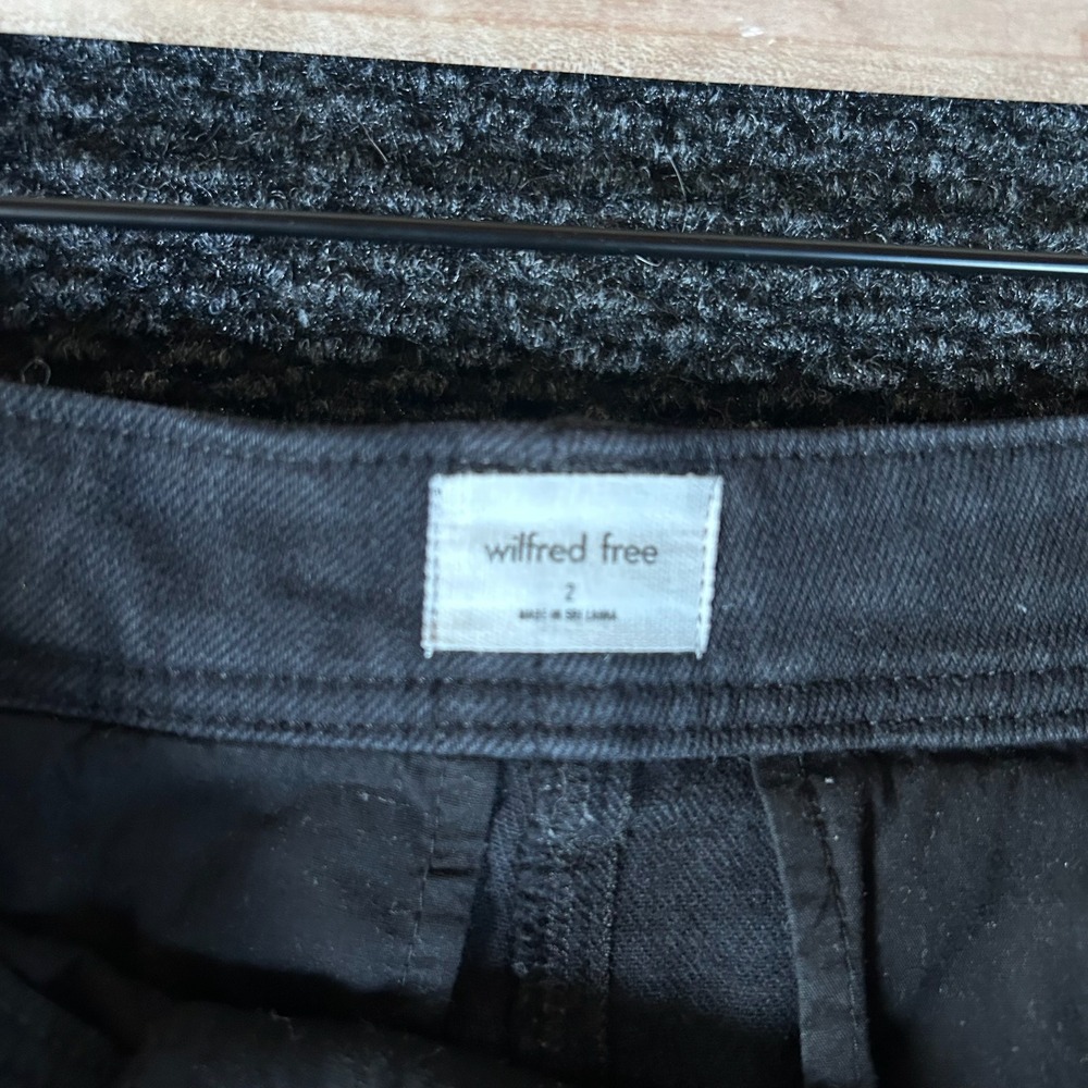 WILFRED FREE Black Cargo Utility Pants Women's Size 2 Wide Leg High Rise - Picture 2 of 9